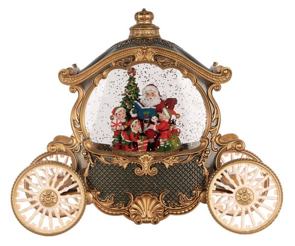 Zelená plastová vánoční dekorace s LED světlem a hudbou – 26x11x20 cm
