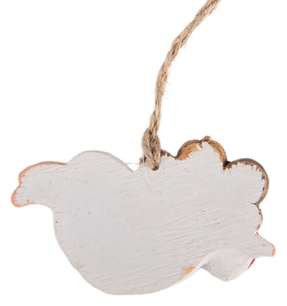Bílá plastová vánoční ozdoba anděl – 7x1x5 cm