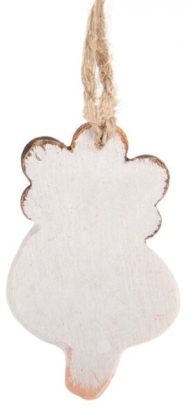 Bílá plastová vánoční ozdoba anděl – 7x1x7 cm