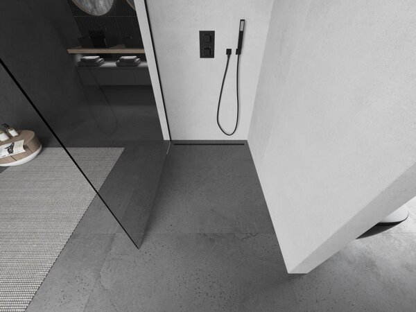 Mexen Kioto sprchová stěna Walk-in 70 x 200 cm, transparentní 8 mm, černá - 800-070-101-70-00