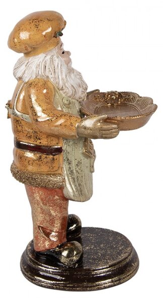 Béžová plastová vánoční dekorace Santa Claus – 15x18x31 cm