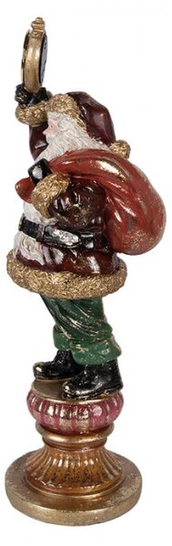 Červená plastová vánoční dekorace Santa Claus – 15x13x39 cm