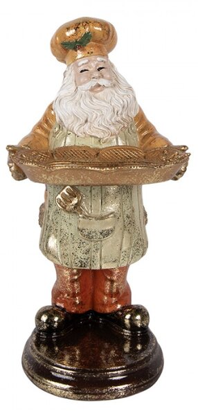 Béžová plastová vánoční dekorace Santa Claus – 15x18x31 cm