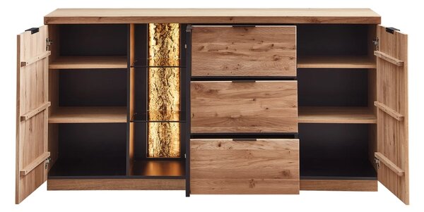 Szynaka Komoda Napoli 20 s LED osvětlením 180 cm z masivu dub Bianco