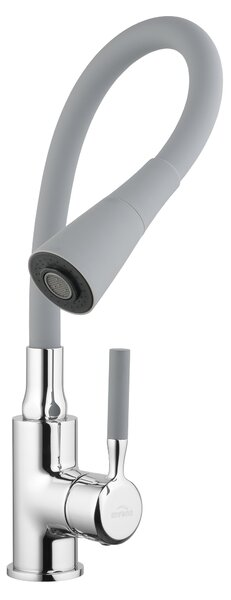 Invena Hula, vysoká dřezová baterie 2-funkční, šedá-chromová, INV-BZ-85-L05-L