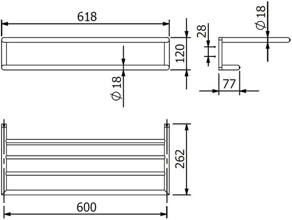 Kludi Vela R věšák na ručník chrom 5898905