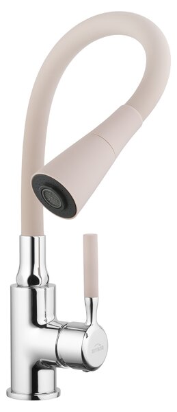 Invena Hula, vysoká dřezová baterie 2-funkční, béžová-chromová, INV-BZ-85-L03-L