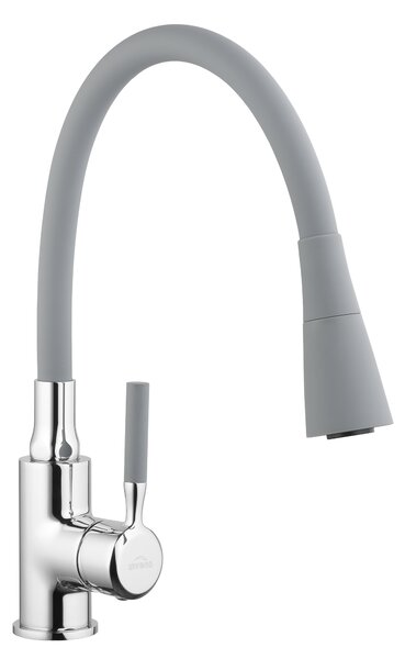 Invena Hula, vysoká dřezová baterie 2-funkční, šedá-chromová, INV-BZ-85-L05-L