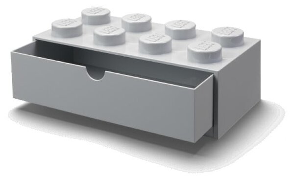 Šedý stolní box se zásuvkou LEGO® Brick, 31,6 x 11,3 cm