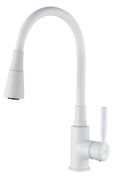 Invena Hula, vysoká dřezová baterie 2-funkční, bílá, INV-BZ-85-P02-L