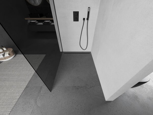 Mexen Kioto sprchová stěna Walk-in 70 x 200 cm, grafit 8 mm, černá - 800-070-101-70-40