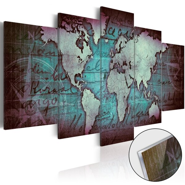 Obraz na akrylátovém skle bronzová mapa - Bronze map - 200x100