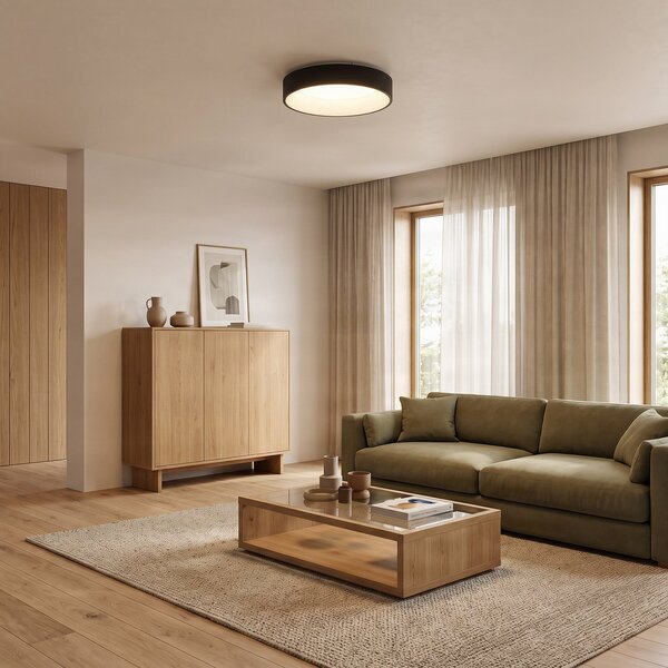 Stropní Lampa Arcchio, Aleksi, stmívatelné, Černá, Kuchyně, Kov, Moderní