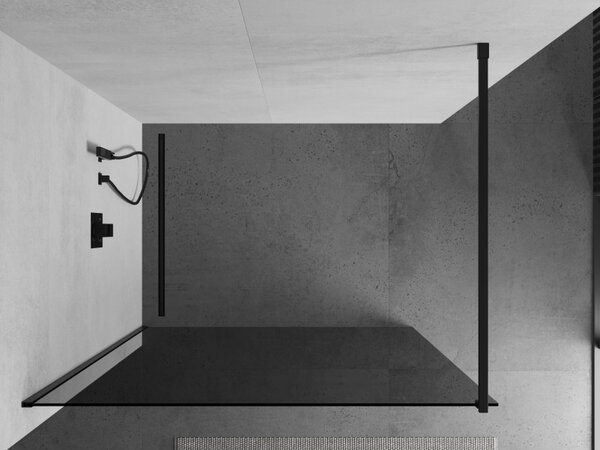 Mexen Kioto sprchová stěna Walk-in 70 x 200 cm, grafit 8 mm, černá - 800-070-101-70-40