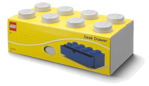 Šedý stolní box se zásuvkou LEGO® Brick, 31,6 x 11,3 cm