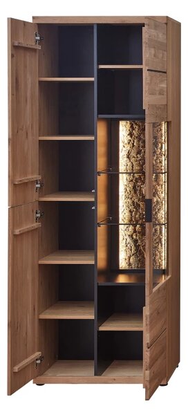 Szynaka Vitrína Napoli 01 s LED 75 cm z masivu dub Bianco
