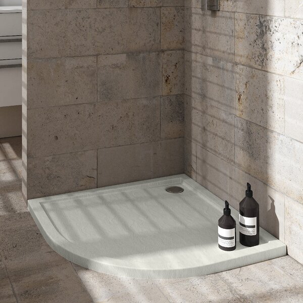 Schedpol Caspar New Cement Stone půlkruhová sprchová vanička 80x80 cm cement 3.2333/CT/ST