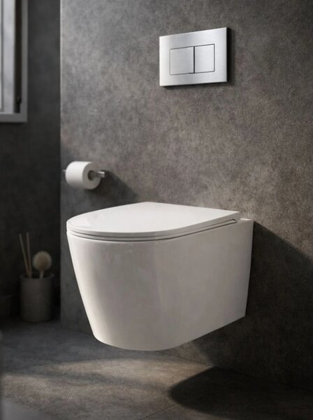 WC SET Geberit DuoFix s WC mísou Amaro + tlačítko Delta 01, chrom + izolační deska