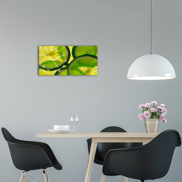 Moderní skleněné hodiny na stěnu Limetka pl_zsp_60x30_f_81010736