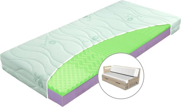 Tvrdší matrace VENEZA - sada k rozkládací posteli, 16cm, 90x200cm, 2x40x200cm (půlená), 100kg, potah Aloe Vera