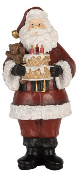 Červená plastová vánoční dekorace Santa Claus – 10x10x21 cm