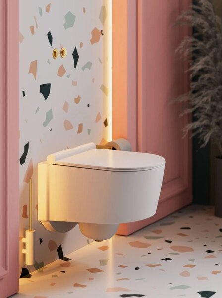 WC SET Geberit DuoFix s WC mísou Corona, bílá + tlačítko Delta 50, bílé + izolační deska