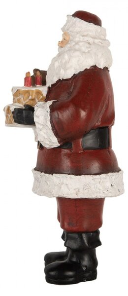Červená plastová vánoční dekorace Santa Claus – 10x10x21 cm