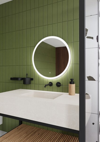 Dubiel Vitrum Niva zrcadlo 80x80 cm kulatý s osvětlením 5905241011431