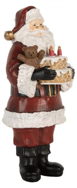 Červená plastová vánoční dekorace Santa Claus – 10x10x21 cm