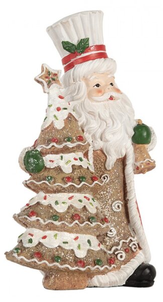 Hnědá plastová vánoční dekorace Santa Claus – 15x11x25 cm
