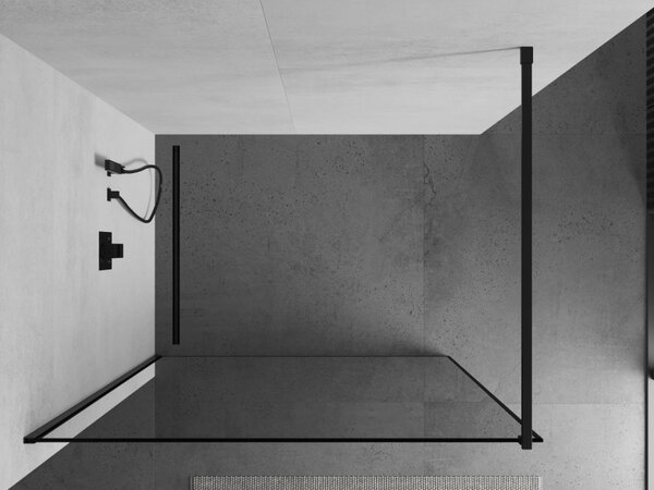 Mexen Kioto sprchová zástěna Walk-in 50 x 200 cm, černý rámeček 8 mm, černá - 800-050-101-70-70