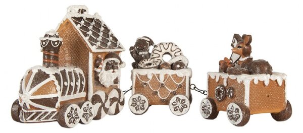 Hnědá plastová vánoční dekorace stromeček – 33x10x15 cm