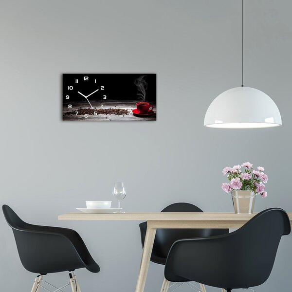 Skleněné hodiny na stěnu Aromatická káva pl_zsp_60x30_f_81178167