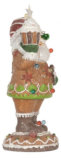 Hnědá plastová vánoční dekorace Santa Claus – 15x13x32 cm