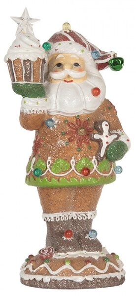 Hnědá plastová vánoční dekorace Santa Claus – 15x13x32 cm