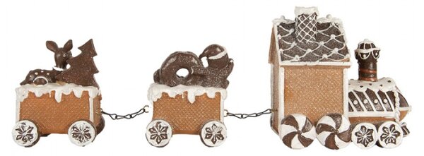 Hnědá plastová vánoční dekorace stromeček – 33x10x15 cm