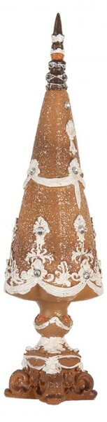 Hnědá plastová vánoční dekorace stromeček – 10x38 cm