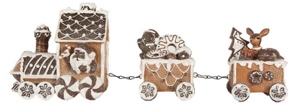 Hnědá plastová vánoční dekorace stromeček – 33x10x15 cm
