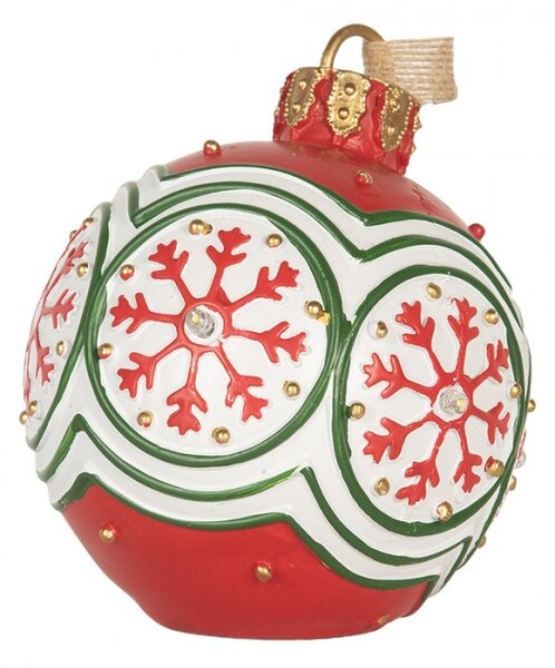 Červená plastová vánoční ozdoba baňka – 12x14 cm_1