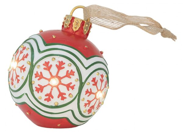 Červená plastová vánoční ozdoba baňka – 12x14 cm_1