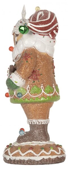 Hnědá plastová vánoční dekorace Santa Claus – 15x13x32 cm