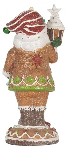 Hnědá plastová vánoční dekorace Santa Claus – 15x13x32 cm