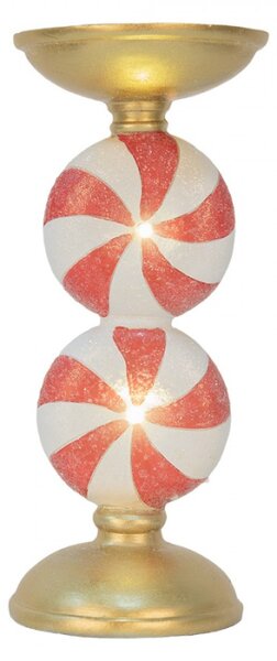 Plastová vánoční dekorace s LED světlem zlatá – 10x23 cm
