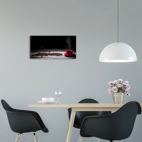 Skleněné hodiny na stěnu Aromatická káva pl_zsp_60x30_f_81178167