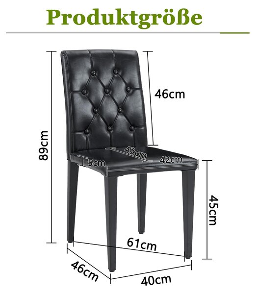 Sada čtyř jídelních židlí, lehký design, kovové nohy, univerzálně kombinovatelné (černá barva)