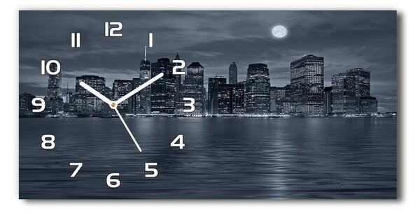 Skleněné hodiny na stěnu tiché New York noc pl_zsp_60x30_f_81226490