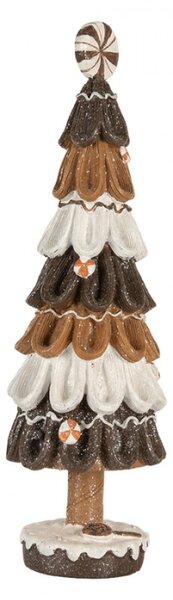 Hnědá plastová vánoční dekorace stromeček – 12x39 cm