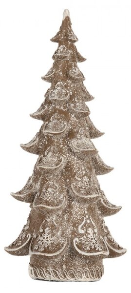 Hnědá plastová vánoční dekorace stromeček – 14x14x30 cm