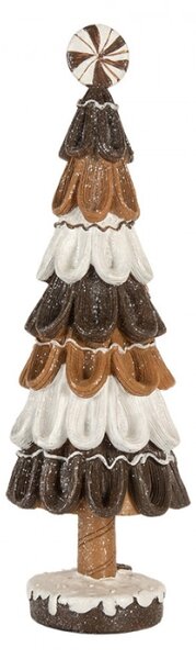 Hnědá plastová vánoční dekorace stromeček – 12x39 cm