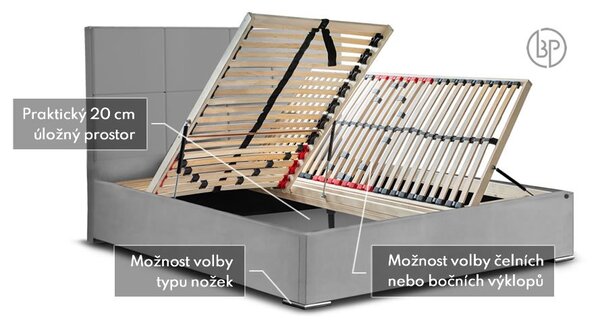 Luxusní čalouněná postel VEGA, s úložným prostorem
